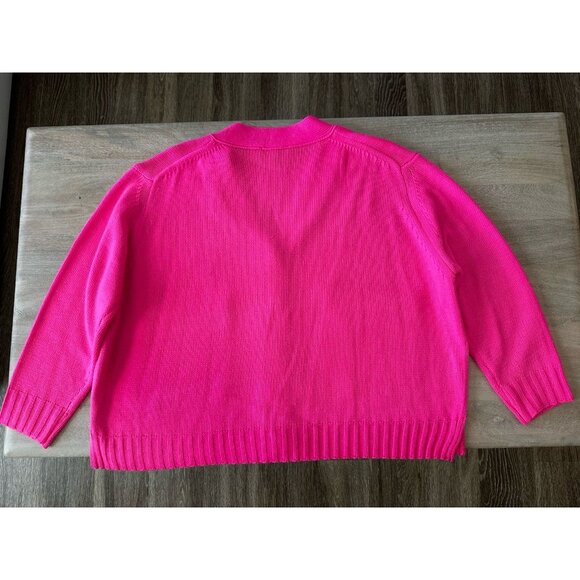 Tuckernuck Pomander Place Hot Pink Slone Cardigan Size Medium - Picture 8 of 9